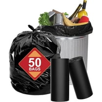 23 Gallon Trash Bags with Zip Ties, 20-25 Gallon Trash Bags (50 Count Bulk) Large Black Trash Bags 20 Gallon Trash Bags, Extra Large Garbage Bags for Commercial, Household, Lawn (30"x35") Black