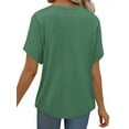 thumbnail image 4 of MOSHU Deep V Neck Womens Tops Curved Hem Shirts for Women Fashion Trendy Blouses Casual Loose Fit Tees Tops, 4 of 9