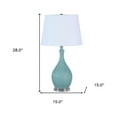 thumbnail image 3 of 28" Aqua Hammered Urn Table Lamp With White Tapered Drum Shade, 3 of 6