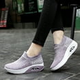 thumbnail image 3 of Mostsola Slip on Sneakers Women Lightweight Casual Running Shoes Platform Knit Mesh Sock Shoes, 3 of 7