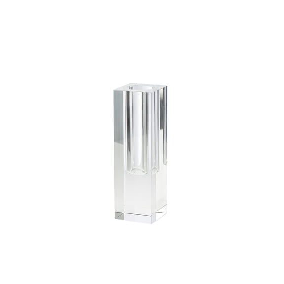 Serene Spaces Living Small Modern Crystal Square Bud Vase, Decorative Single Flower Vase for Wedding Centerpieces, Events, Parties, Home Décor Accents, Pack of 1