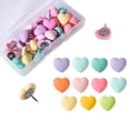 thumbnail image 1 of Épingles à Pousser Décoratives, Empreintes Multicolores, Épingles à Pousser en Forme de Cœur, Fixations Colorées pour Planche de Liège, Pointes Métalliques Résistantes à la Rouille, 28 Pcs Accessoires Légers de Fixation Murale Outils d'Organisation (Rose), 1 of 5