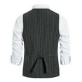 thumbnail image 5 of IROINNID Men's V-Neck Sleeveless Stripes Casual Single-breasted Vest Gilet Fit Breathable Business Streetwear Jacket, 5 of 8