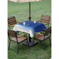 thumbnail image 3 of Outdoor Tablecloth with Umbrella Hole and Zipper, Ombre Blue Waves Square Table Cloth 54x54 Inch Waterproof Tablecloth, Abstract Art Gradient Modern Picnic Table Cover for Patio Camping, 3 of 7