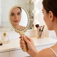 thumbnail image 6 of EBCUE Handheld Mirror Hand Held Mirror with Handle Small Travel Packet Compact Mirrors Vintage Decorative Makeup Cosmetic Purse Mirrors for Girls Women Gold, 6 of 6