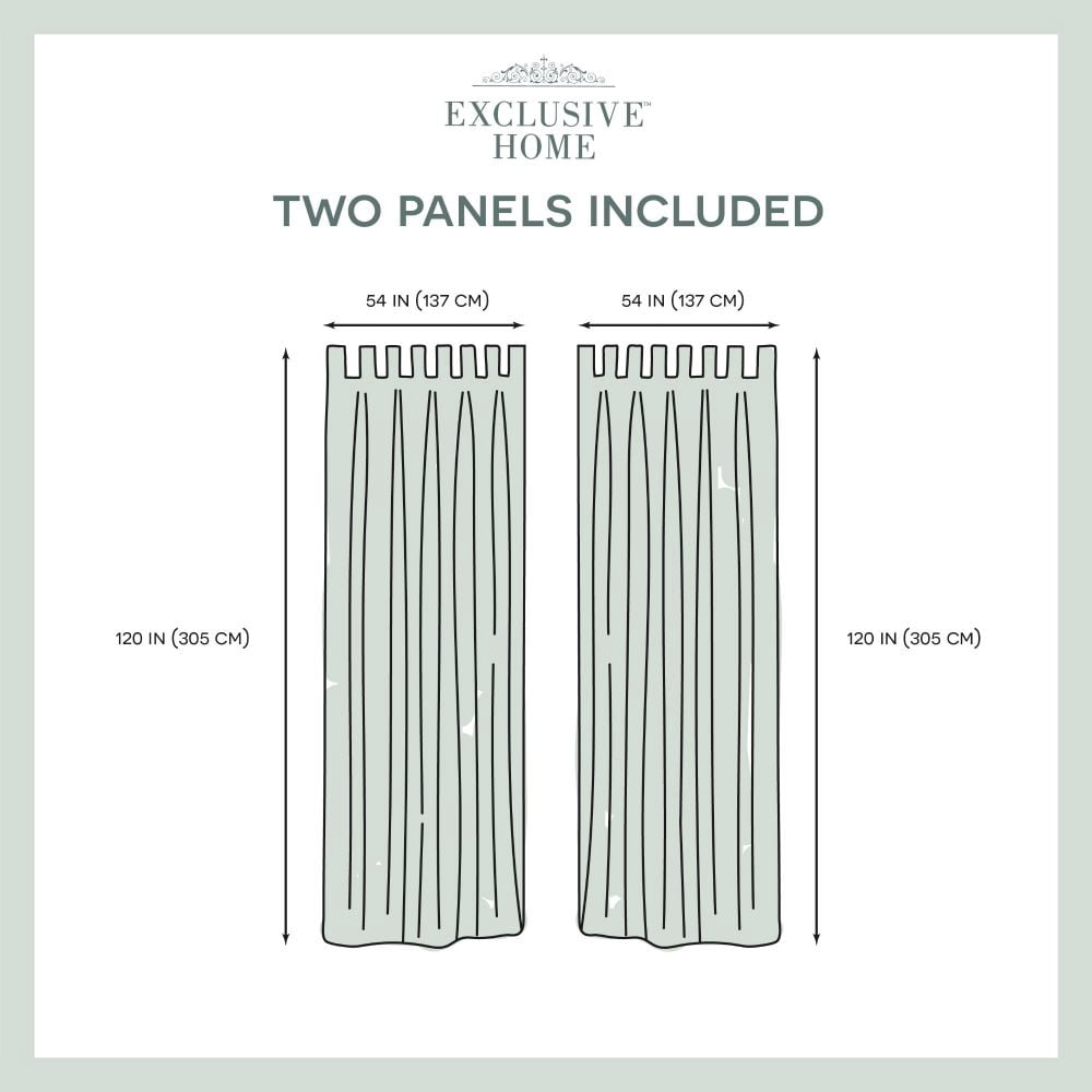 Exclusive Home Curtains Indoor/Outdoor Solid Cabana Tab Top Curtain Panel Pair, 54x120, Taupe