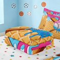 thumbnail image 5 of Manfei Cute Baseball Zipper Full Size Comforter Sets with Fitted Sheet and 2 Pillowcases, Cartoon Ice Cream Drip Zipper Bedding Set, Pink Blue Cream, 5 of 7