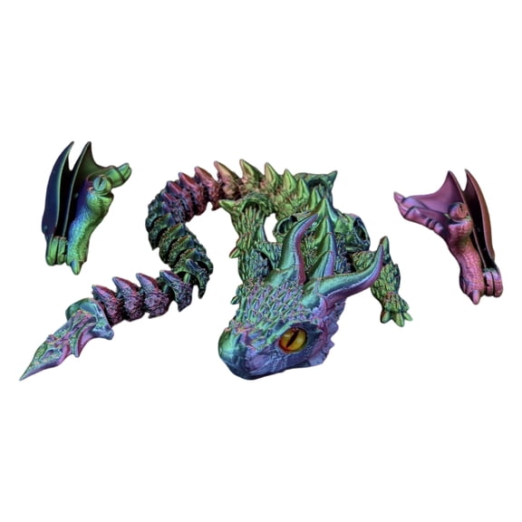 Children Toy 3D Printed Dragon Figurine Large Horn Designs Table Decoration Plastic Fashion Art Decors Gift