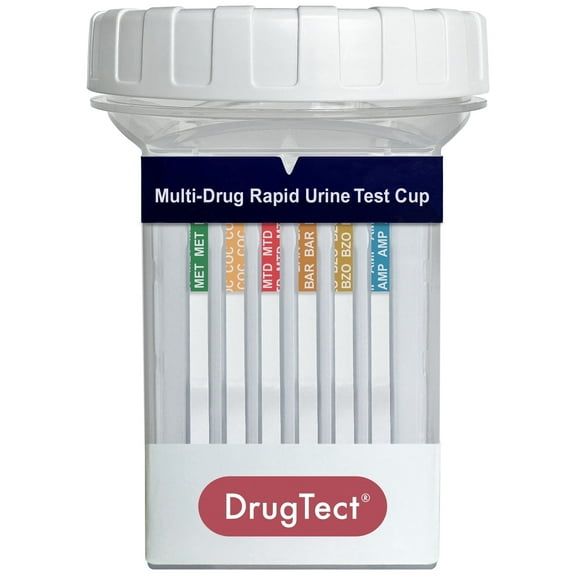 DrugTect Multi-Drug Rapid Urine Test Cup | 1 Pack | 18 Panel CLIA Waived Drug Test Cup for 6-MAM,AMP,BAR,BUP,BZO,COC,EDDP,FYL,MDMA,MET,MOP|OPI,MTD,OXY,PCP,PPX,TCA,THC,TRA (1)