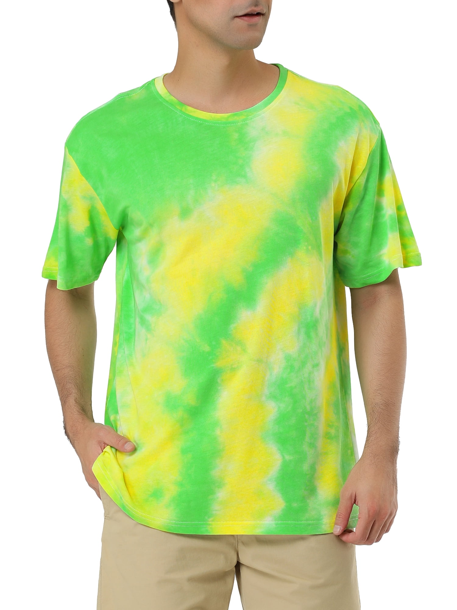 Lars Amadeus Men's Summer Tie Dye Tee Short Sleeves Hip Hop Printed T-Shirt