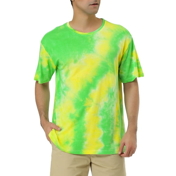 MODA NOVA Big & Tall Men's Tie Dye Tee Short Sleeves Hip Hop Printed T-Shirt