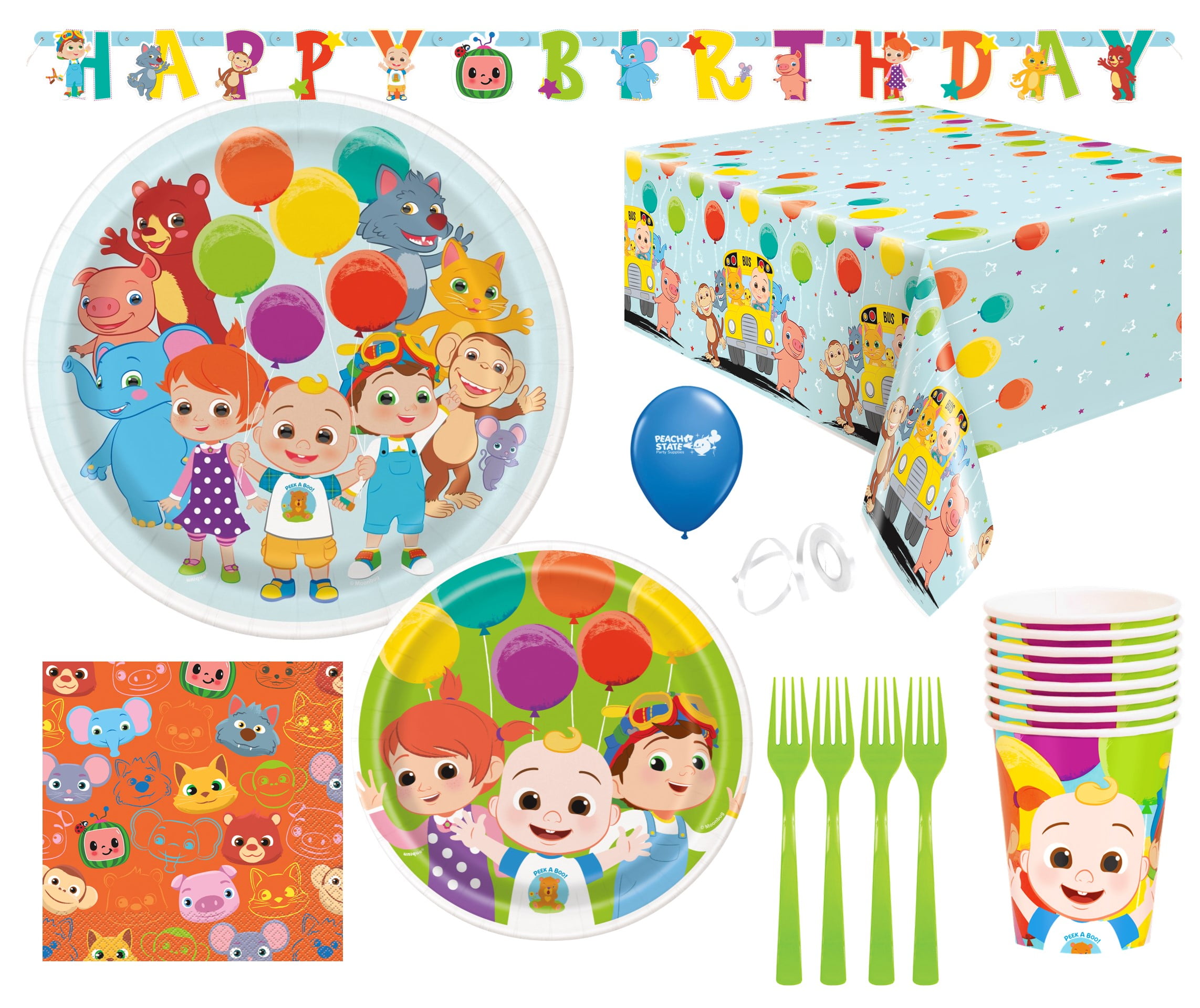 Birthday Party Supplies with Luncheon Plates, Cake Plates