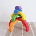 thumbnail image 3 of Kit de bloques apilables de colores del arcoíris para niños pequeños, juego de habilidades motoras Semicírculo1, 3 of 9