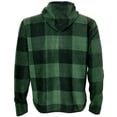 thumbnail image 2 of Men's Sherpa Lined Zip Up Two Pocket Long Sleeve Flannel Hoodie, Lt Green, S, 2 of 2
