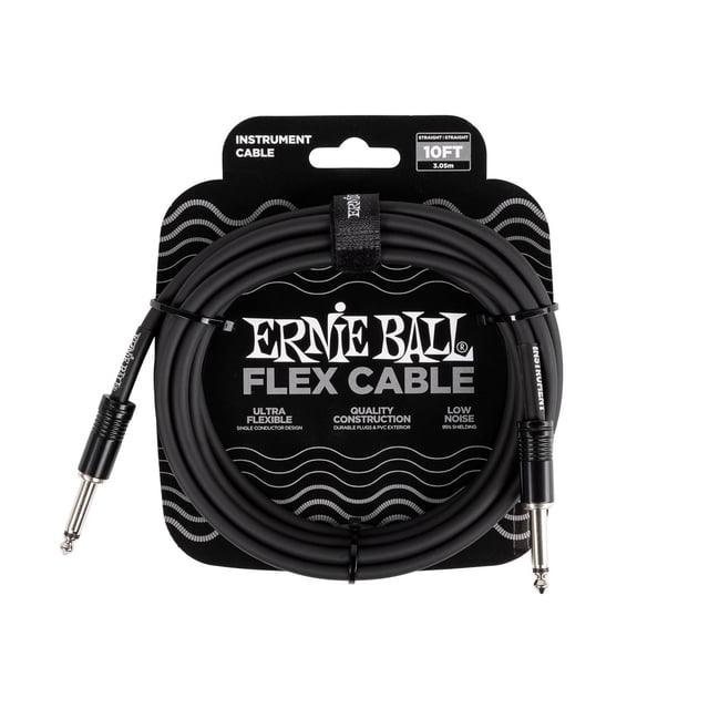 Cable para Instrumentos Ernie Ball Negro 3m Recto
