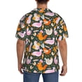 thumbnail image 3 of Balery Roosters and Chicks Camisa Casual de Manga Corta con Botones para Hombre, Texturizada, Estilo Cubano, para Playa, Verano-X-Large, 3 of 5
