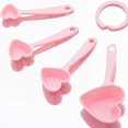 thumbnail image 1 of 20PCS Pink Heart Shape Plastic Measuring Spoons ,Total 5 Sets ，Each Set Include 4 Pieces Spoons (5), 1 of 3