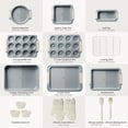 thumbnail image 2 of Non-Stick Stackable Baking Pans Set, 25 PCS Oven Safe Bakeware with Silicone Handles, Heavy-Duty Cookie Sheets 450 ° F, 2 of 7