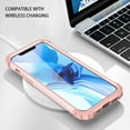 thumbnail image 3 of iPhone 12 Pro Case with Tempered Glass Screen Protector , Dteck Heavy Dual Layer Full Protection Rugged Shockproof Case Hard PC Protective Back Cover For Apple iPhone 12 Pro 6.1 inch, Rosegold, 3 of 6