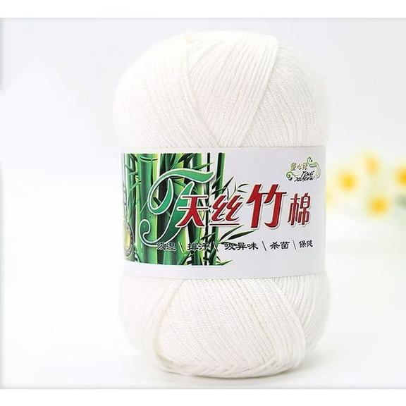Multicolor Acrylic Yarn Hwkond Colorful Hand Knitting 50g Knitting Crochet Milk Soft kid Cotton Wool Yarn,(White) on Clearance