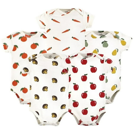 Touched by Nature Organic Cotton Bodysuits, Fruits And Veggies, Newborn