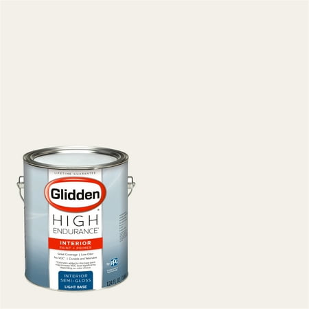 Glidden High Endurance, Interior Paint and Primer, Fencepost White, #81YY 87/031, Semi-Gloss, 1
