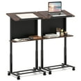 thumbnail image 1 of Gymax 2 PCS Rolling Podium Stand 40.5''-49'' Height Adjustable Lectern Table Mobile Pulpit, 1 of 10
