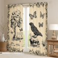 thumbnail image 2 of jejeloiu Gothic Skull Skeleton Blackout Curtains Set of 2 (52x84 Each),Black Bird Raven Window Curtains For Girls Boys, 2 of 6