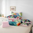 thumbnail image 6 of Manfei Boys Girls Cartoon Parrots Bedding Comforter Set 7 Pieces,Chic Floral Flower Full Bedding Set Lightweight,Happy Valentine's Day Fitted Sheet Flat Sheet,Breathable Home Decor,Reversible, 6 of 8