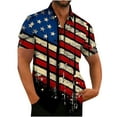 thumbnail image 3 of VBTAPA Men's 4th of July Hawaiian Shirts Short Sleeve American Flag Button Down Shirt Fashion Casual Independence Day Printed Tops Ofertas de hoy Multicolor XXXXL, 3 of 5