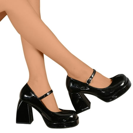 Oyedens Mary Jane Shoes for Women Vintage Casual Square Toe Block High Heels Dress Pumps