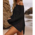 thumbnail image 3 of Blusa de punto Ticfox mujer agujeros manga larga cuello redondo color negro talla libre, 3 of 6