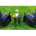 thumbnail image 6 of Kullavik 3 Piece Patio Outdoor Aluminum Metal Swivel Rocking Chair with Coffee Table and 5.1 Inch Cushion Outdoor Metal Swivel Rocking Chair Furniture Conversation Set for Porch Garden - Navy, 6 of 8