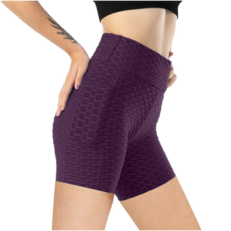 Penkiiy Women Basic Slip Bike Shorts Compression Workout Leggings Yoga  Shorts Pants Briefs S Purple on Sale