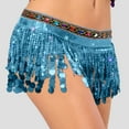 thumbnail image 2 of Felirenzacia Women's Triangular Belly Dancing Hip Scarf Wrap Skirt with Gold Coins, Sky Blue,Free Size, 2 of 6