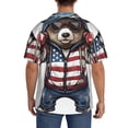 thumbnail image 3 of Yiaed Patriotic Boxing Bear Art Print Mens Casual Wrinkle Free Shirts Short Sleeve Button Down Summer Stretch Dress Shirt-4X-Large, 3 of 5