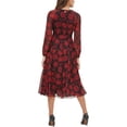 thumbnail image 2 of Tommy Hilfiger Womens Sheer Floral Midi Dress Black 6, 2 of 2
