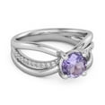 thumbnail image 2 of Stackable 3 Band 925 Sterling Silver 0.25 Ctw Amethyst Women Valentines Day Gifts Ring, 2 of 3
