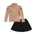 thumbnail image 2 of Douhoow Toddler Girl 2Pcs Autumn Clothes,Turtleneck Sweater Pleated Skirt 1-6T, 2 of 9