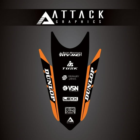 Attack Graphics Renegade Rear Fender Decal KTM Orange For KTM 500 EXC-F Six Days 2020-2023