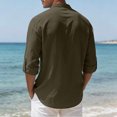 thumbnail image 4 of Kizanda Men Half Button Work Shirt with Chest Pockets Pullover Lightweight Stand Collar Work Comfy Office Shirt Long Sleeve Fall Winter Business Casual Top for Men XXL, 4 of 9