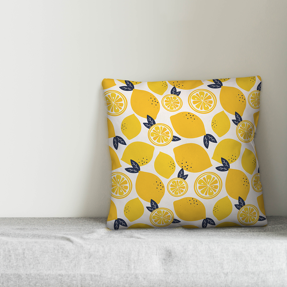 Creative Products Lemon Print 16x16 Indoor / Outdoor Pillow