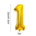 thumbnail image 2 of 1pc Digital Shaped Balloon, 32 Inch Gold Metallic PE Decorative Balloon, For Birthday Party, 2 of 5