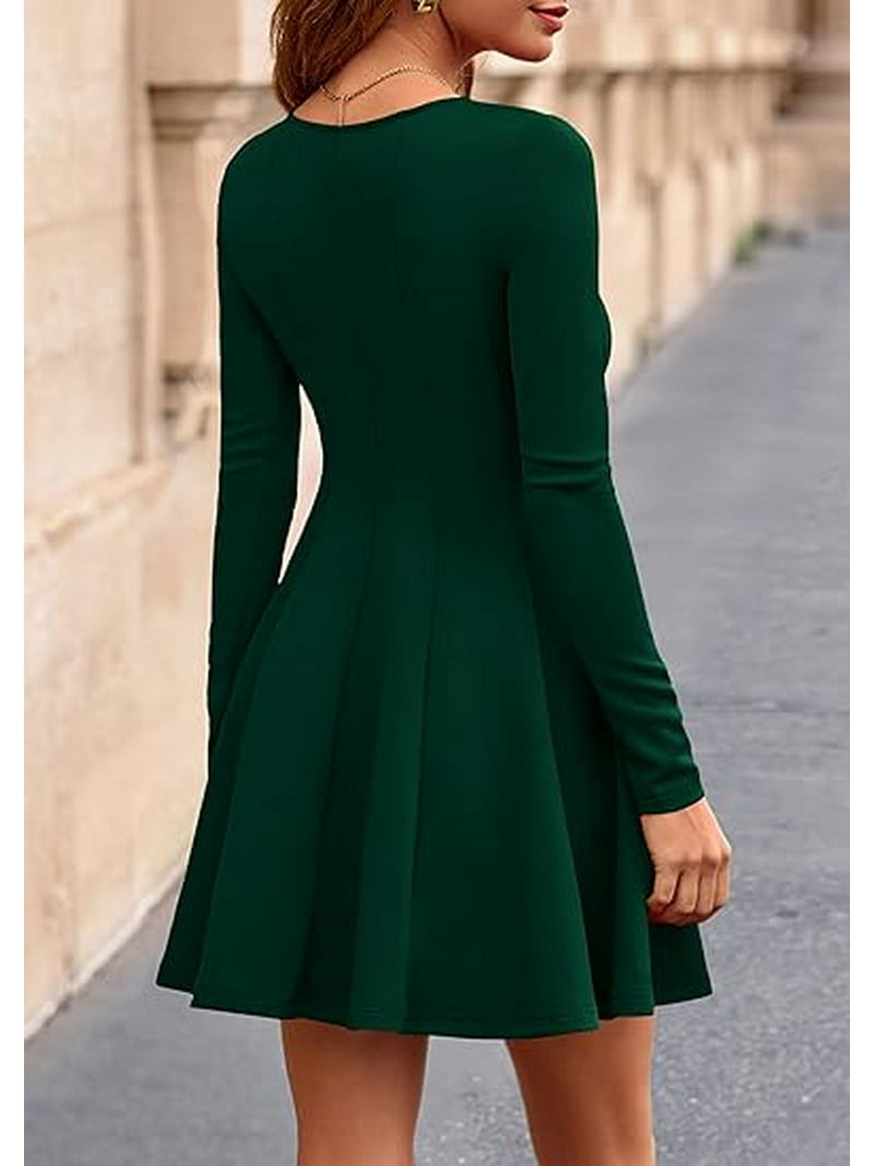 Prettygarden Fall Cocktail Dresses for Women Elegant Classy Wedding Guest Long Sleeve Homecoming Party A Line Mini Dress, Women's, Size: Small, Green