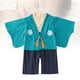 thumbnail image 4 of FELTECHELECTR Mono de bebé tipo kimono japonés de manga larga, traje de bebé, mameluco, ropa para niños pequeños con abrigo azul, adecuado para niños de 12 a 18 meses, 4 of 7
