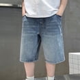 thumbnail image 2 of Boys Baggy Jean Shorts Loose Fit Vintage Wide Leg Jorts Y2K Streetwear Hip Hop Casual Denim Shorts Teen Elastic Waist Bermuda, 2 of 8