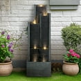 thumbnail image 2 of 4-Tier Water Fountain with LED Lights  - 50.7" H Waterfall Fountain Indoor Outdoor Water Feature for Home, Patio, Garden, 2 of 15