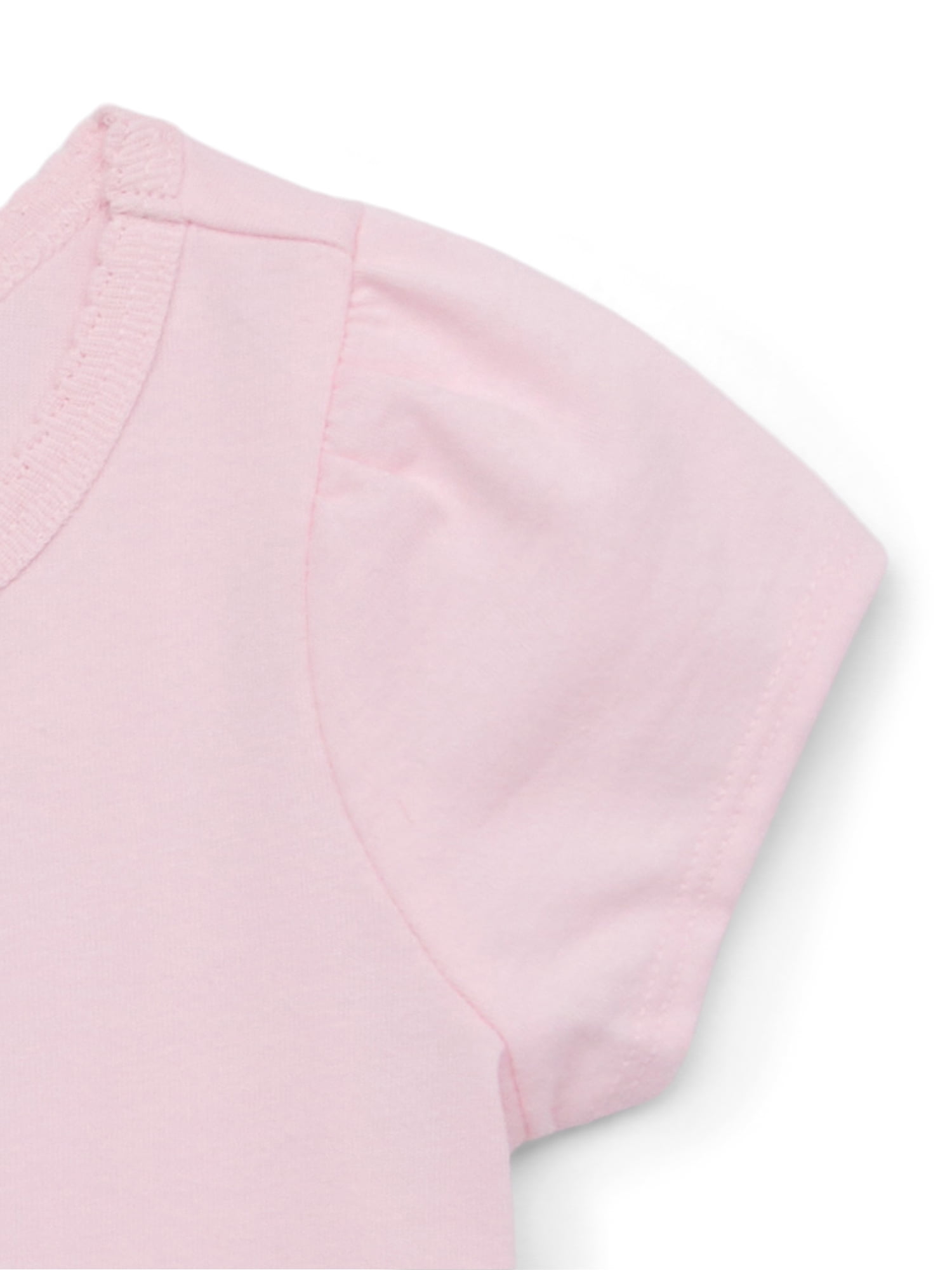 Garanimals Baby Girl Short Sleeve Scallop Neck Embroidered T-Shirt, Sizes 0-24 Months