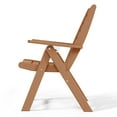 thumbnail image 4 of WestinTrends Malibu HDPE Adjustable Highback Folding Patio Dining Chair, Teak, 4 of 15