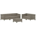 thumbnail image 2 of vidaXL 6 Piece Garden Lounge Set with Cushions Grey Poly Rattan, 2 of 5